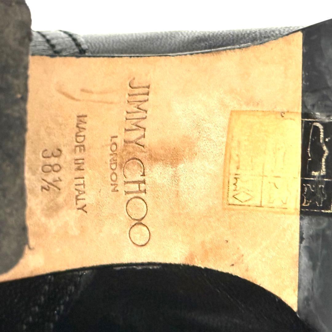 ジミーチュウ エンジニアブーツ サイズ38 1/2 サイドベルト ゴールド