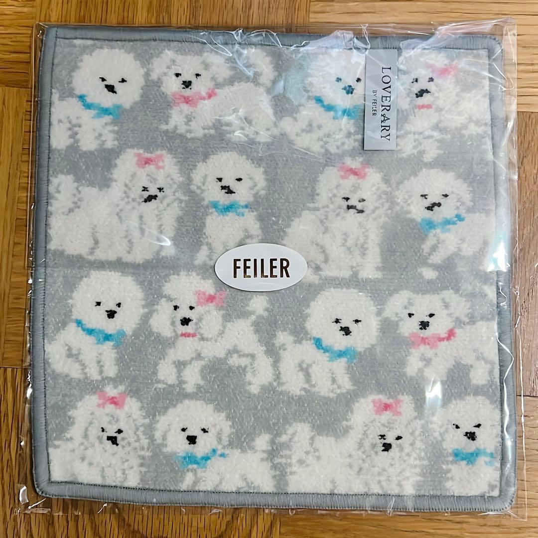 新品】LOVERARY FEILER モフモフワンチャン ハンカチ グレー - メルカリ