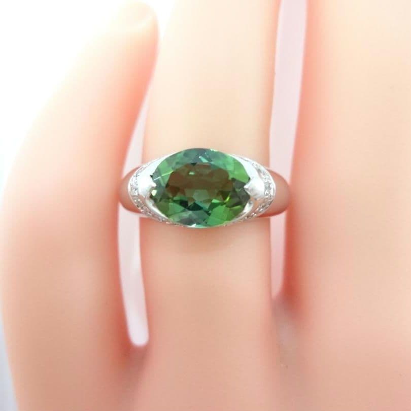【Lucky様】トルマリン　ダイヤモンド　リング　1.91/0.12ctプラチナ