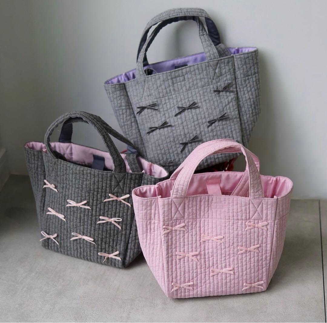 gypsohila ジプソフィア リボンバッグ トートバッグ グレー S - メルカリ