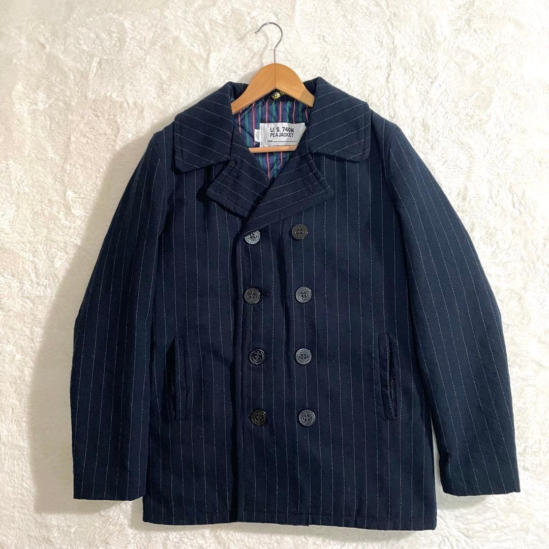 ショット×タケオキクチ ピーコート 740N ピンストライプ 米国製 サイズ