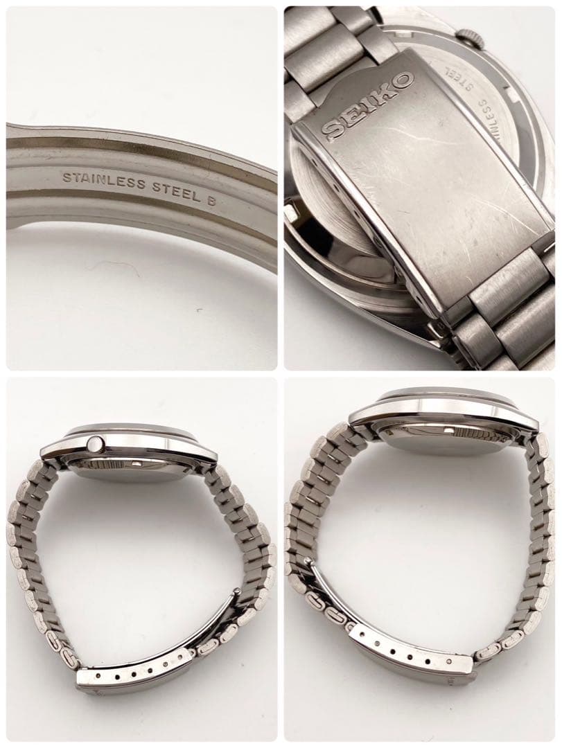 【稼働】SEIKO5 自動巻き 腕時計 デイデイト 美品 メンズ シルバー