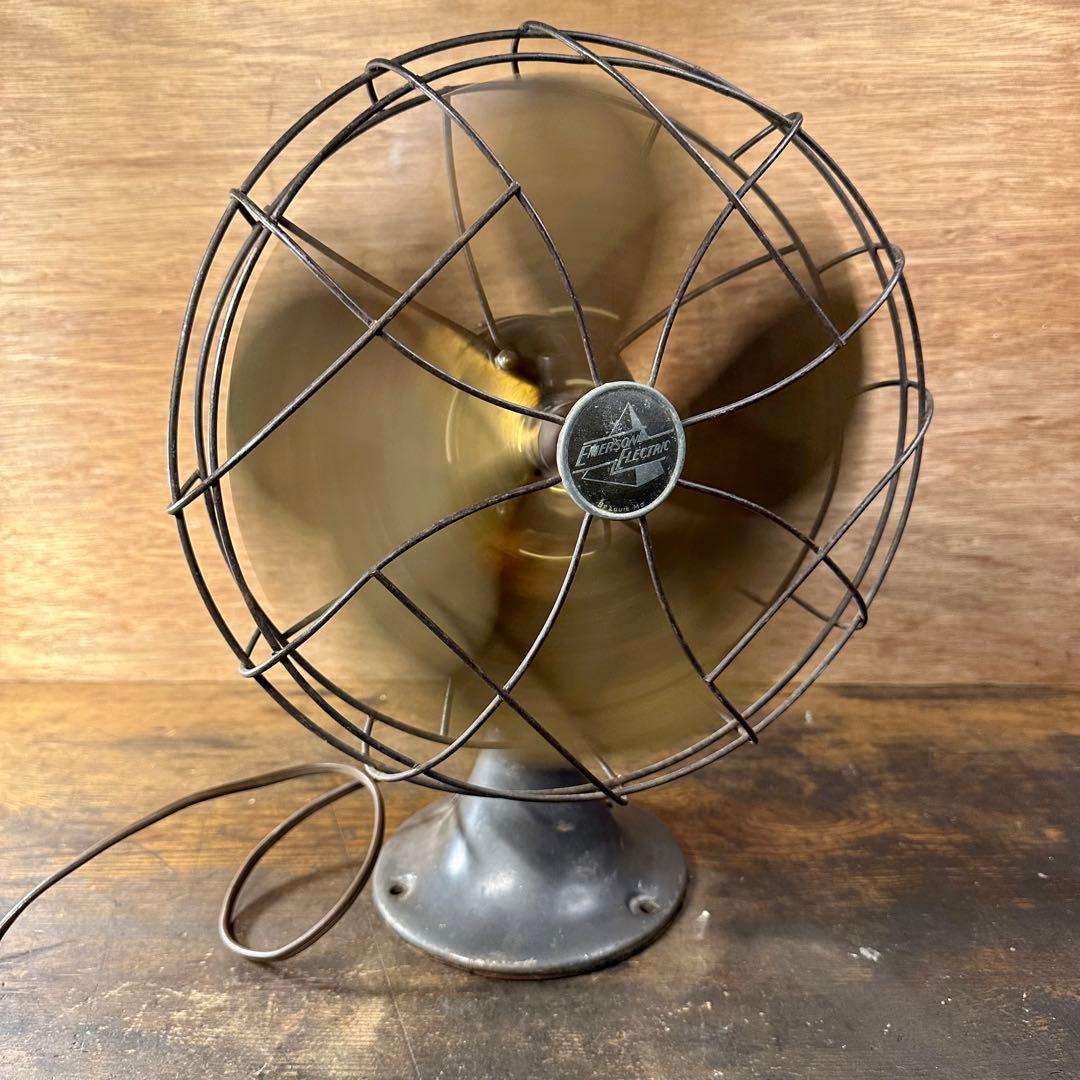 【実働】戦前モデル　EMERSON 6250-D　10インチ真鍮4枚羽ファン