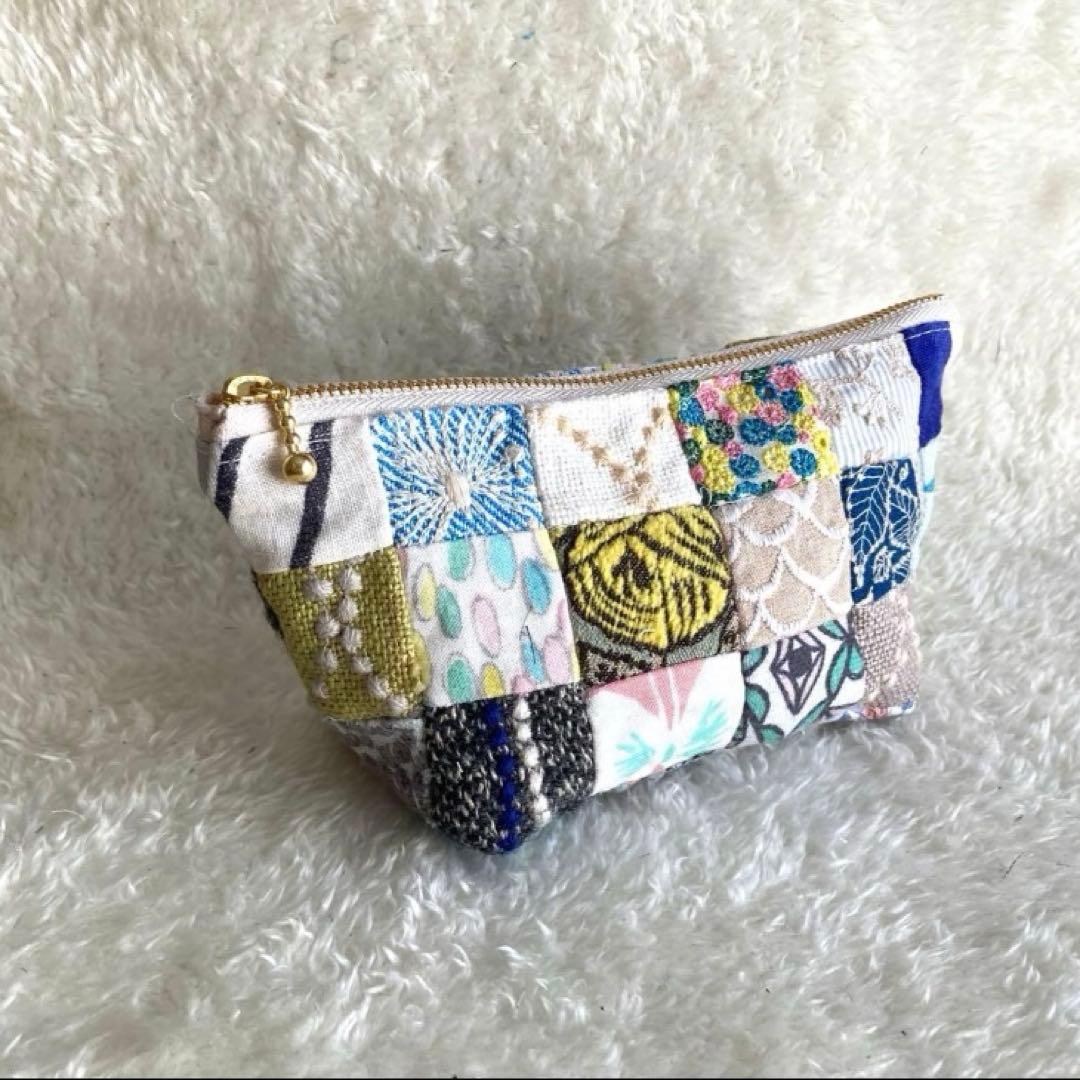 特別価格中 ミナペルホネン 全面 パッチワーク ハンドメイドポーチ 大