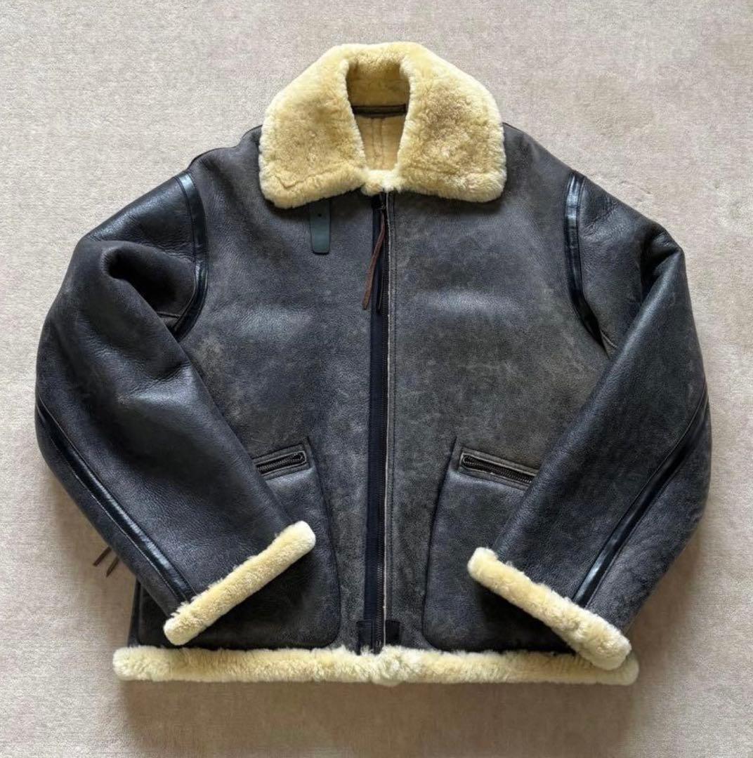 AVIREX7522 B-6 ムートンジャケット BLACK - メルカリ