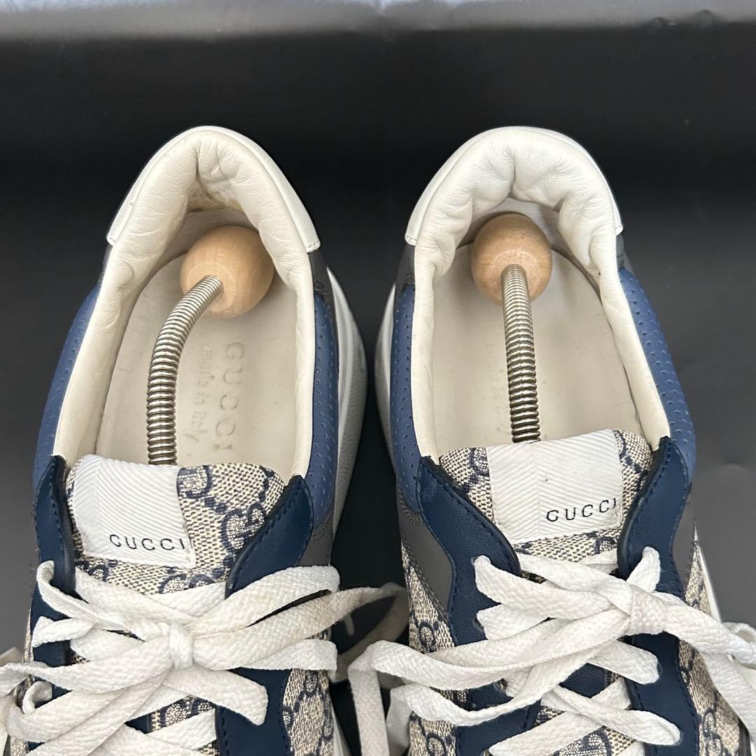 極美品】グッチ ローカットスニーカー GG柄 厚底 メンズ PVC グレー