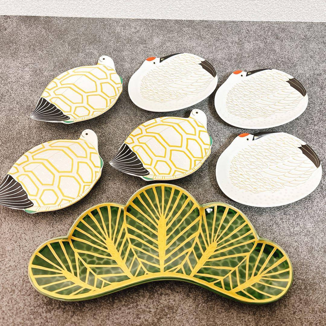 あーぽん様ご依頼品　有田焼　幸楽窯　松葉形前菜皿　銘々皿　特別7点セット