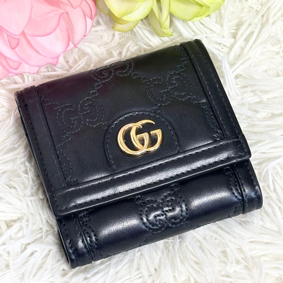 極美品✨GUCCI GG マトラッセ マーモント 二つ折り財布 キルティング