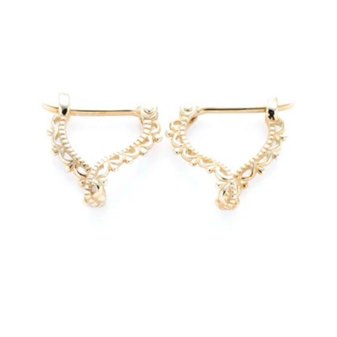 未使用 Sowi K10YG レースフープピアス - メルカリ