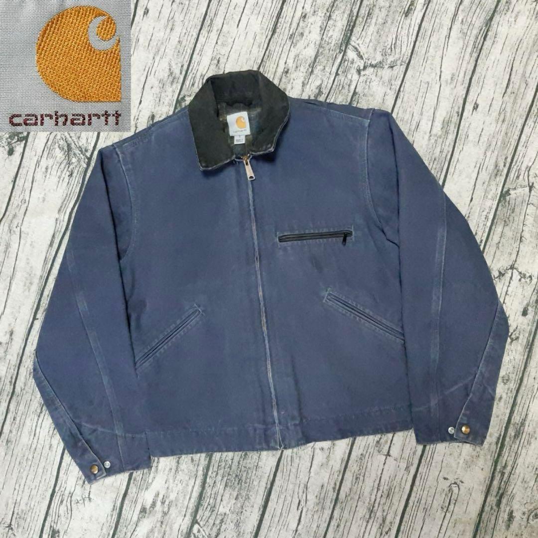 レアカラー!! ディープブルー Carhartt デトロイトジャケット J97