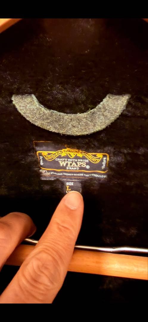 d*7様 WTAPS B-3 ラムレザー 黒Lサイズ 首元.裏地スカルプリント