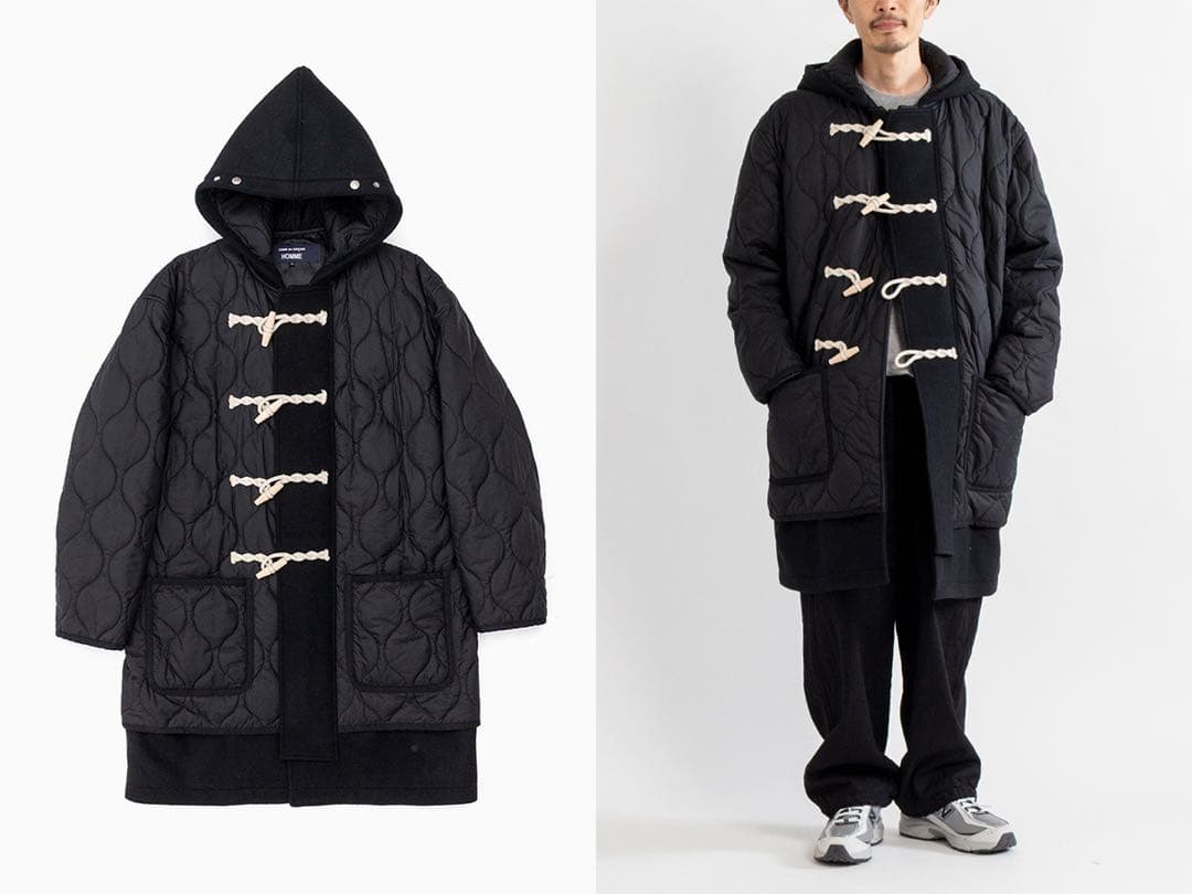 COMME des GARCONSHOMMEダッフルキルティングコート ブラック - メルカリ