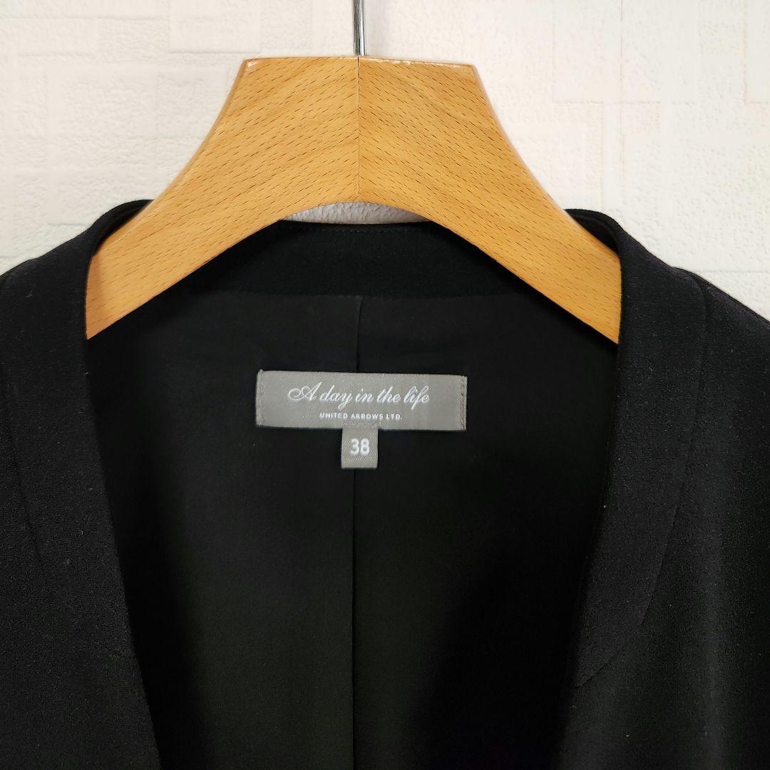 ユナイテッドアローズ パンツスーツ ブラック 無地 ノーカラー