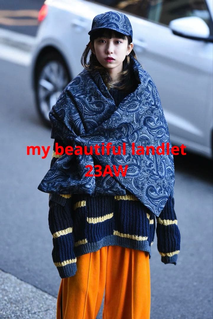 23AW my beautiful landlet ジャガードダウンストール】
