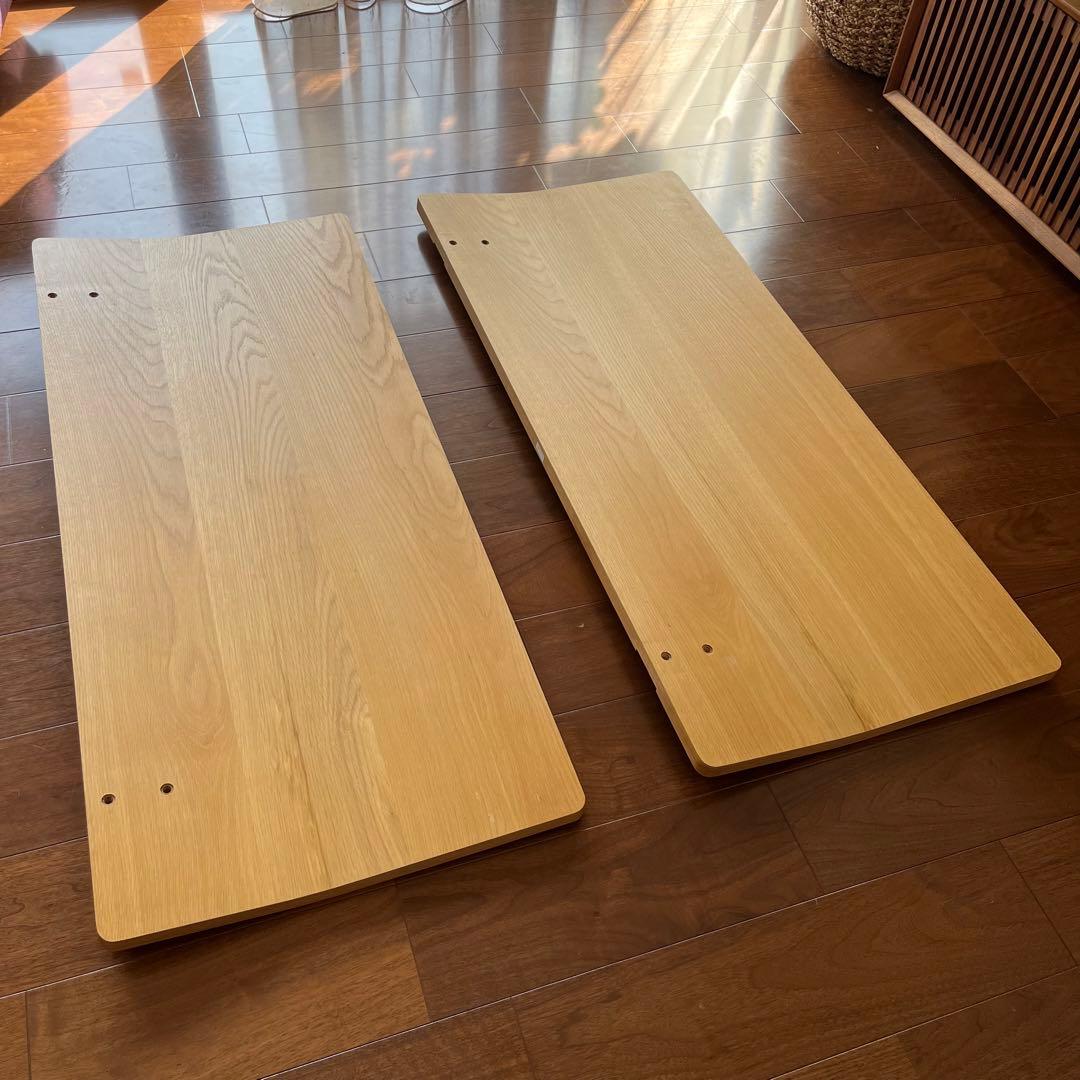 無印】旧 木製ベッドフレーム用 ヘッドボード セミダブル オーク材 2個