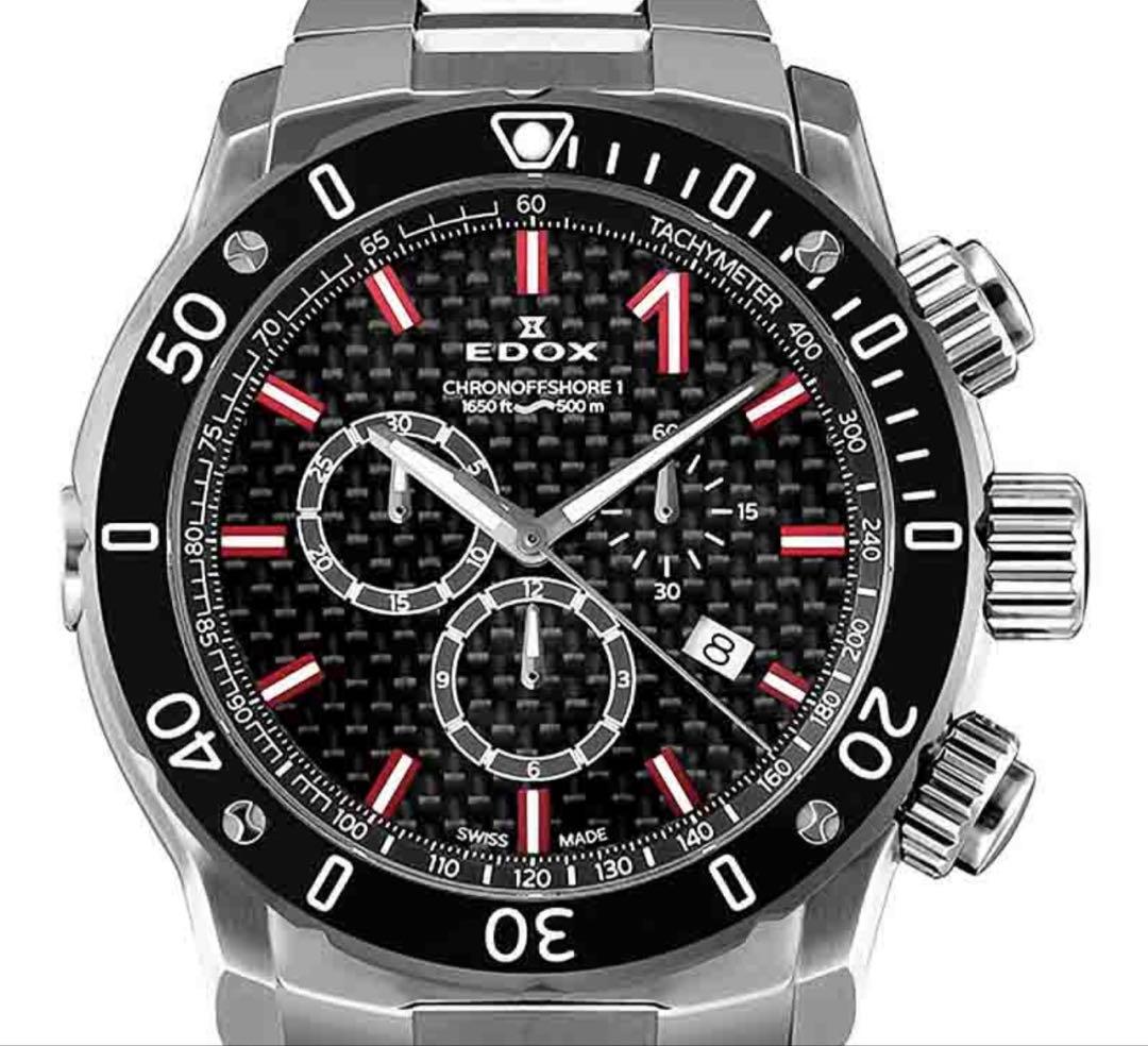 美品】EDOX クロノグラフ 10221-3M-NIR02 - メルカリ