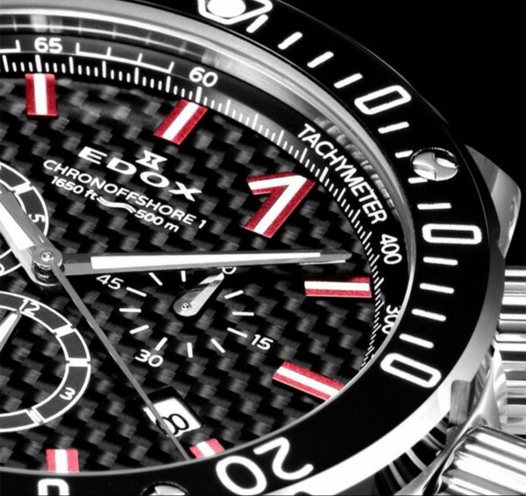 美品】EDOX クロノグラフ 10221-3M-NIR02 - メルカリ