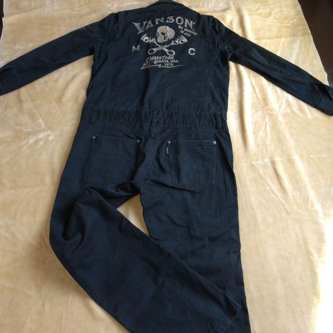 バンソン ツナギ XL 刺繍 ブラック 黒 バイカー バイク - メルカリ
