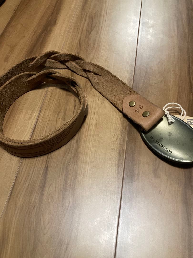 DOUBLE RL エンボス加工レザーベルト サイズ32 Double RL RALPH LAUREN