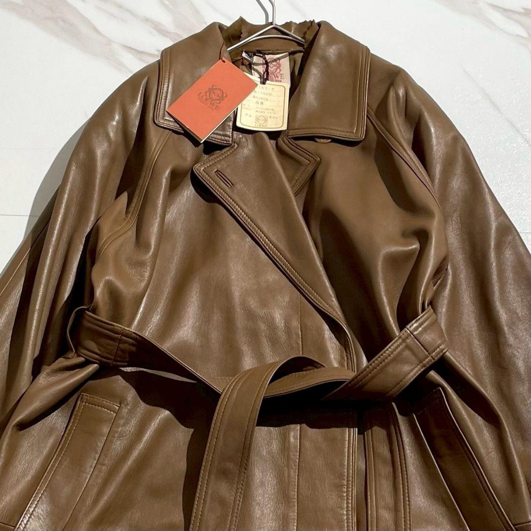 タグ付き極美品！ LOEWE ロエベ 極上ラムレザー ロングコート 38 L