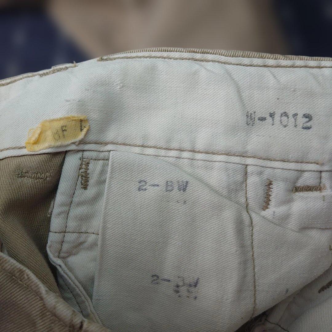40s U.S.ARMY 45カーキ　チノパン 尿素ボタン　ヴィンテージ
