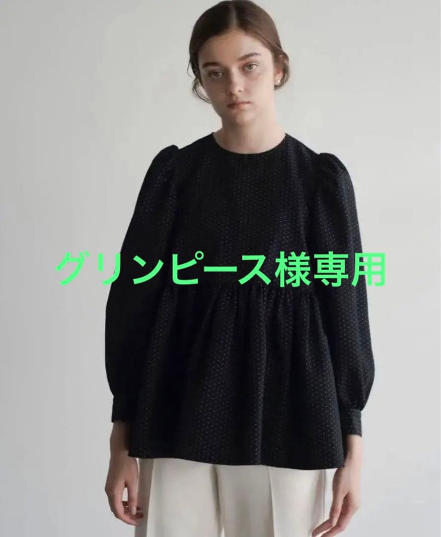 オーガ OHGA PATTERN BLOUSE ブラック