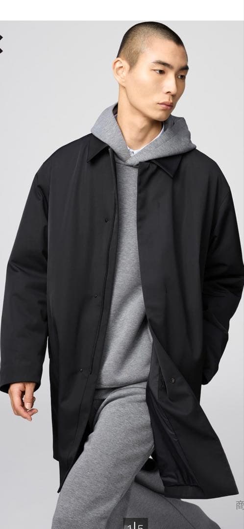 ユニクロC パフテックハーフコート ブラック XXL 新品（試着のみ