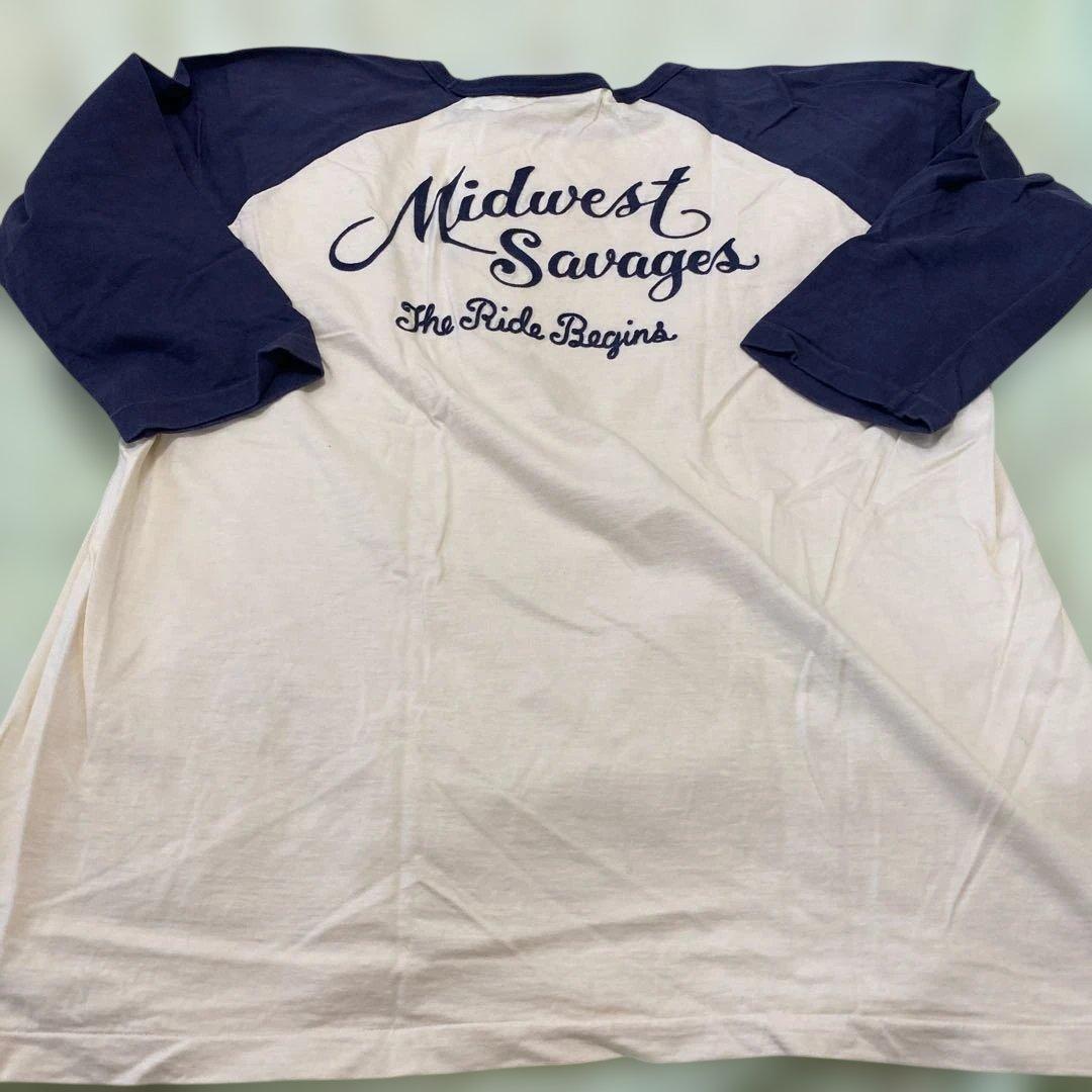 クーティーラグランスリーブ刺繍5分丈袖 ロンT ハチハチワンツーXL