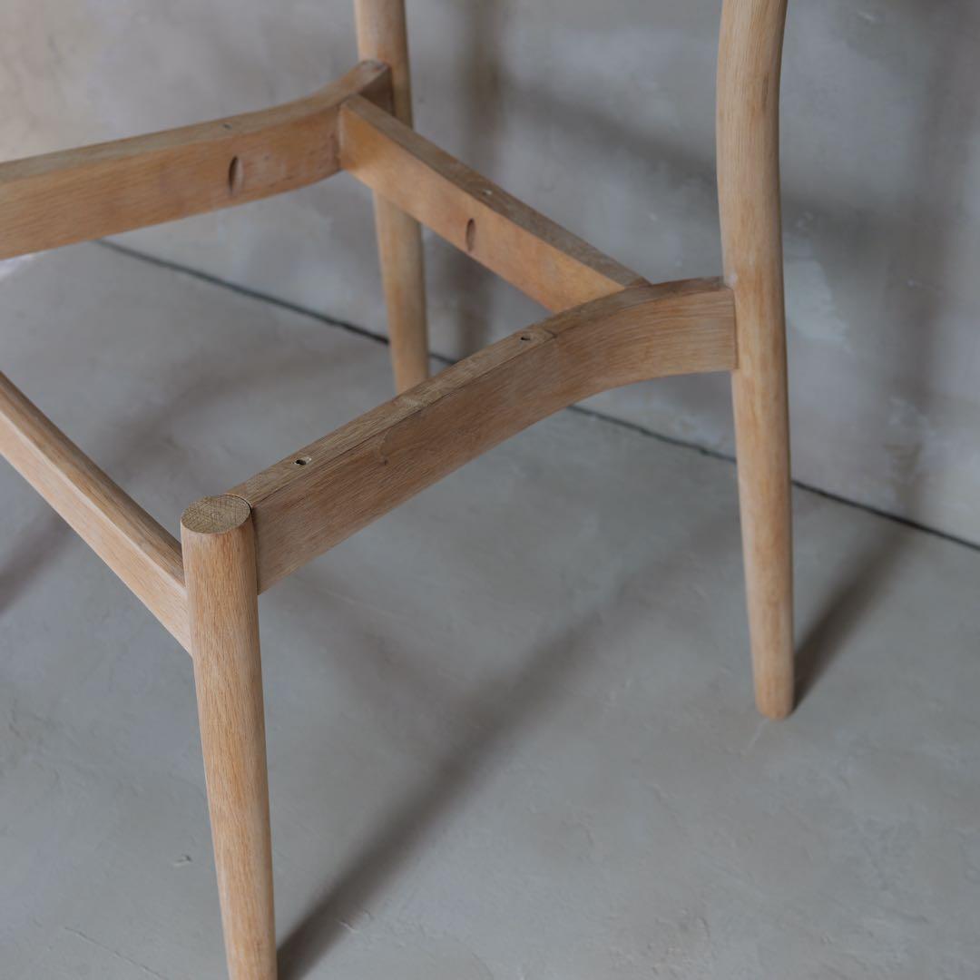 フルメンテ済　日進木工 スタッキングチェア オールドオーク2脚　全面研磨座面新品