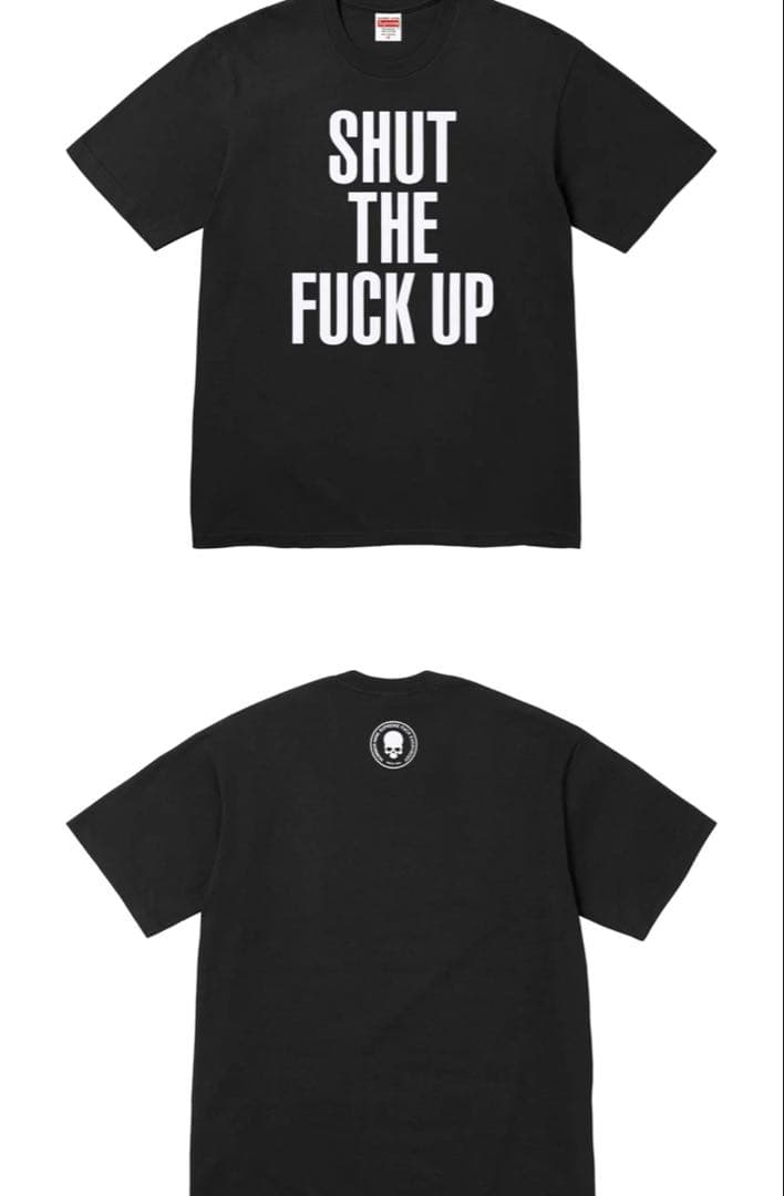 supreme SHUT THE FUCK UP ブラック Tシャツ - メルカリ
