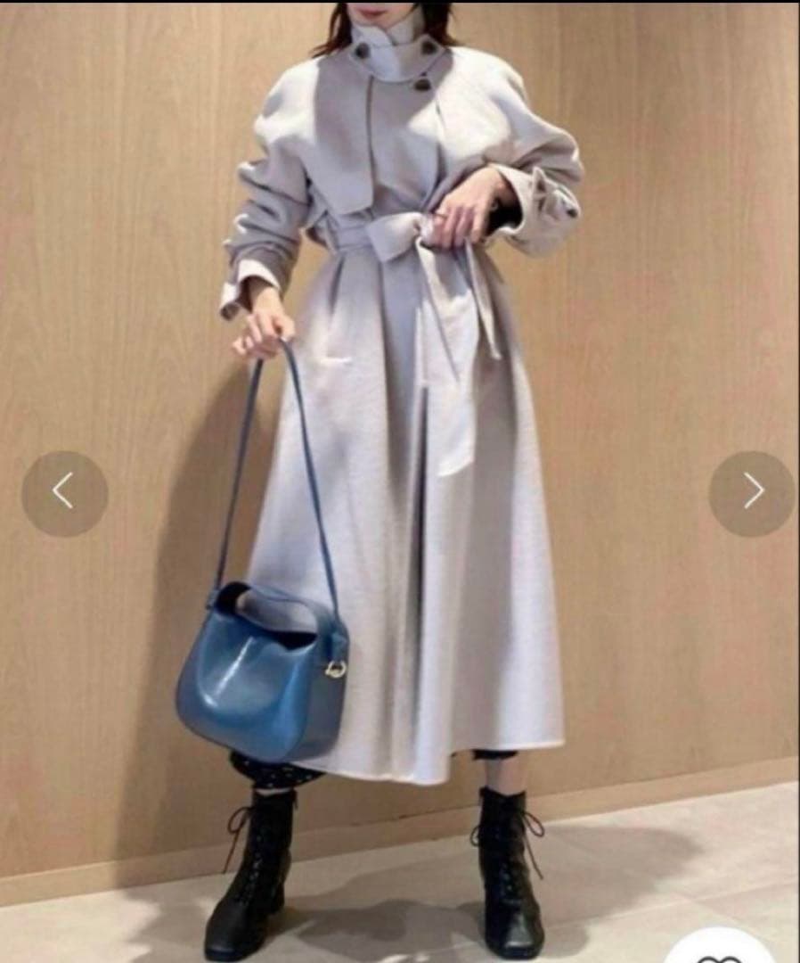 SNIDEL ウロコカシミアスタンドカラーコート アイボリー - メルカリ