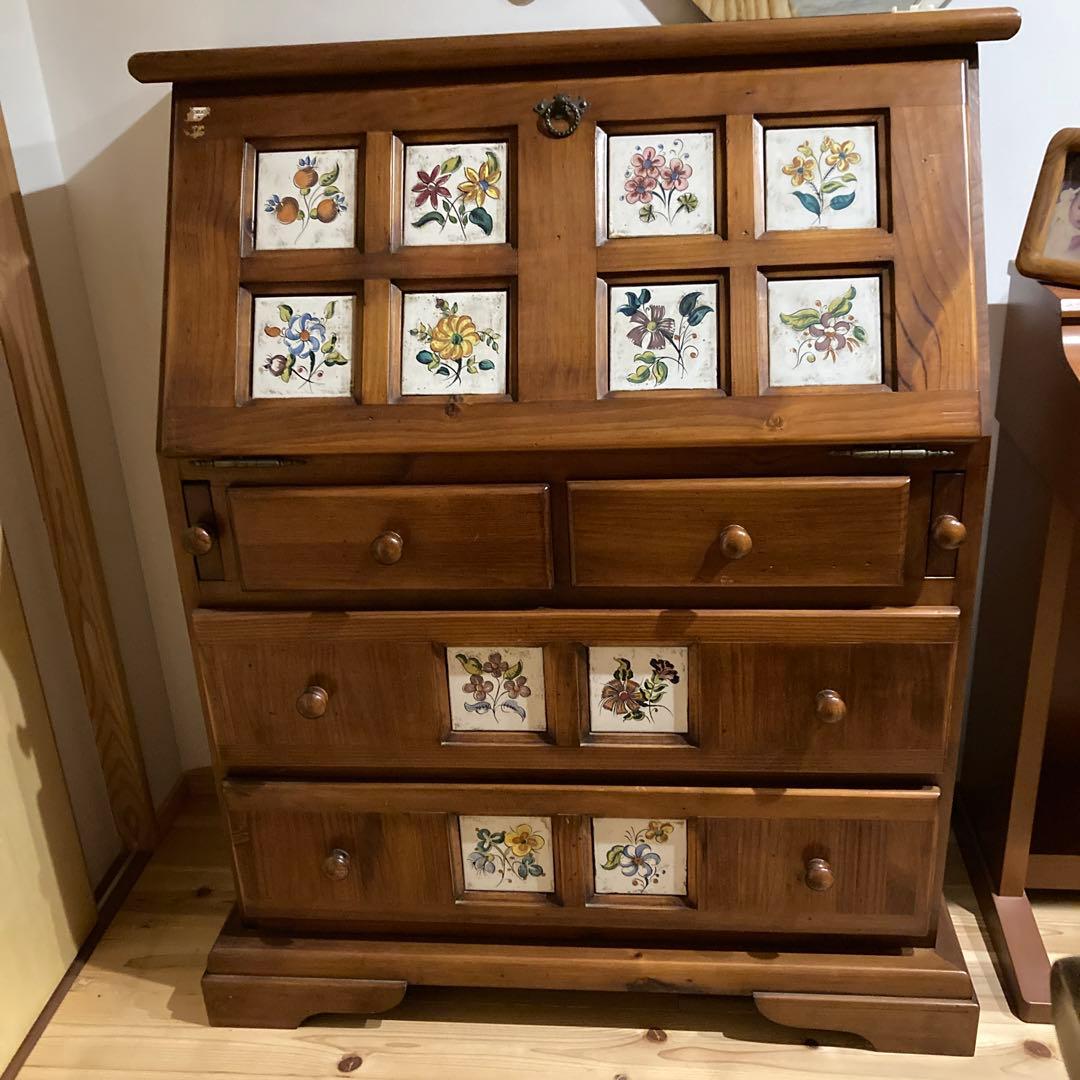 スペイン家具ライティングデスク子供さんやお孫さんに如何ゴウメリ ライティングビューロー 勉強机 折りたためる ライティングデスク 幅60