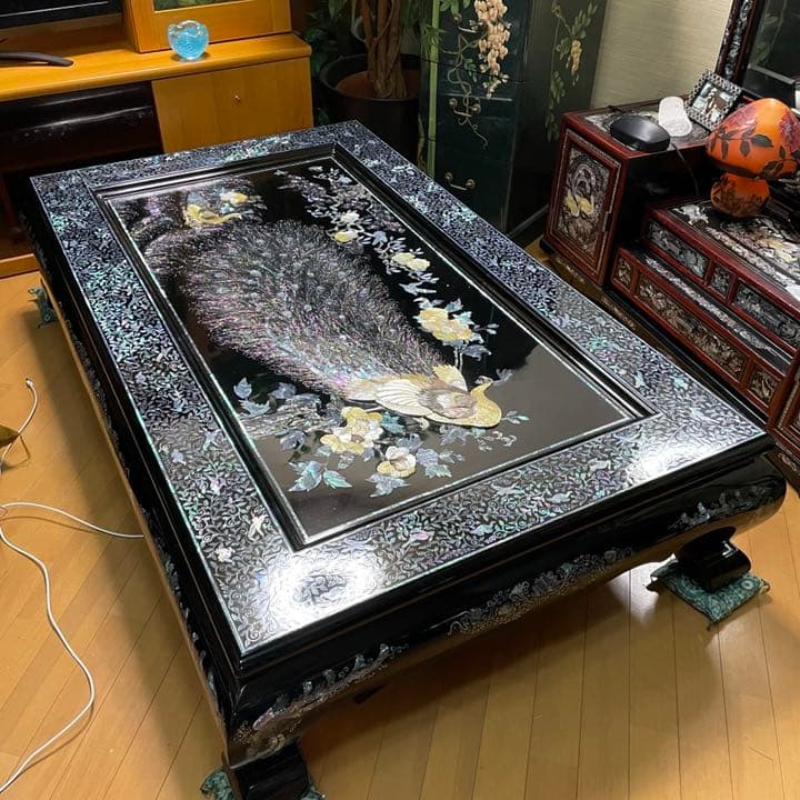 螺鈿細工 テーブル 机 座卓 豪華