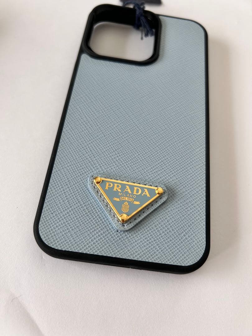 ⭐️未使用⭐️PRADA iPhoneケース ライトブルー　13pro 三角ロゴ