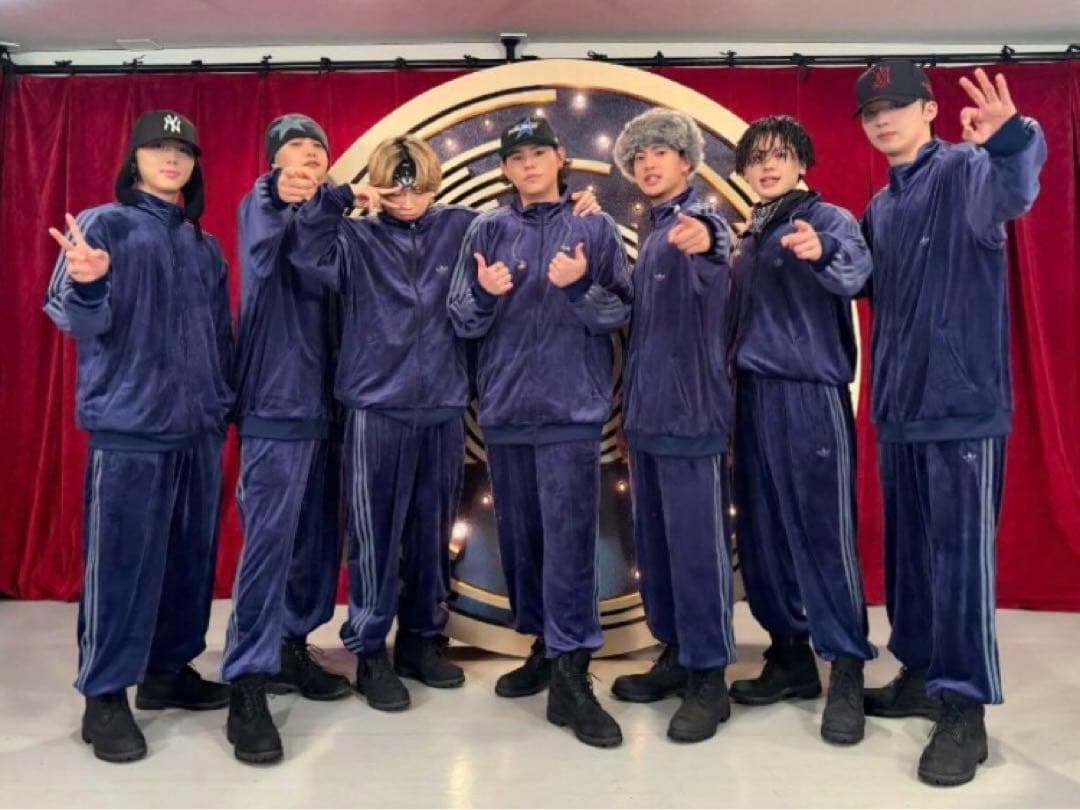 新品⭐️adidasトラックジャケット3XL 刺繍 BE:FIRST着用 ネイビー