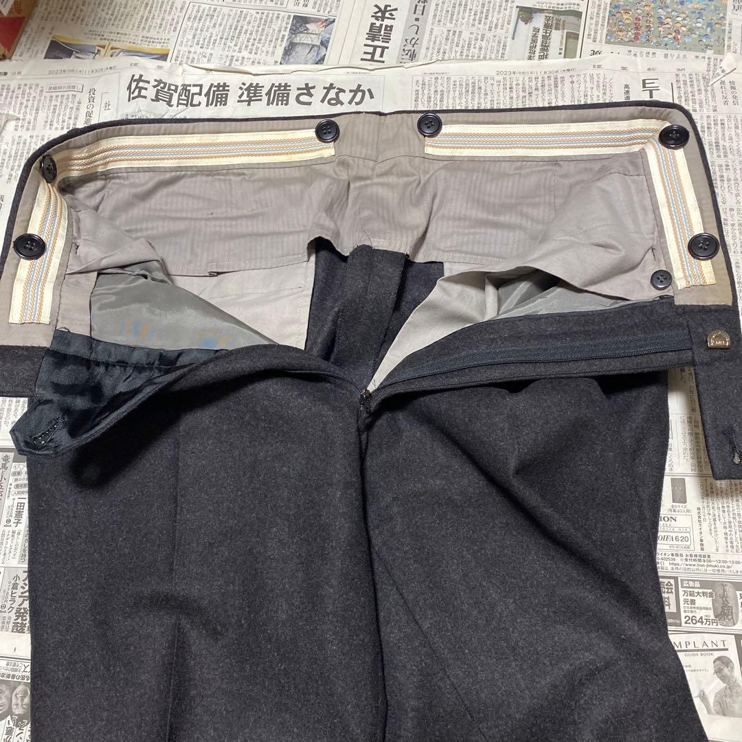 ミラショーン 超肉厚 フラノカシミヤ100% チャコールグレー ダブル