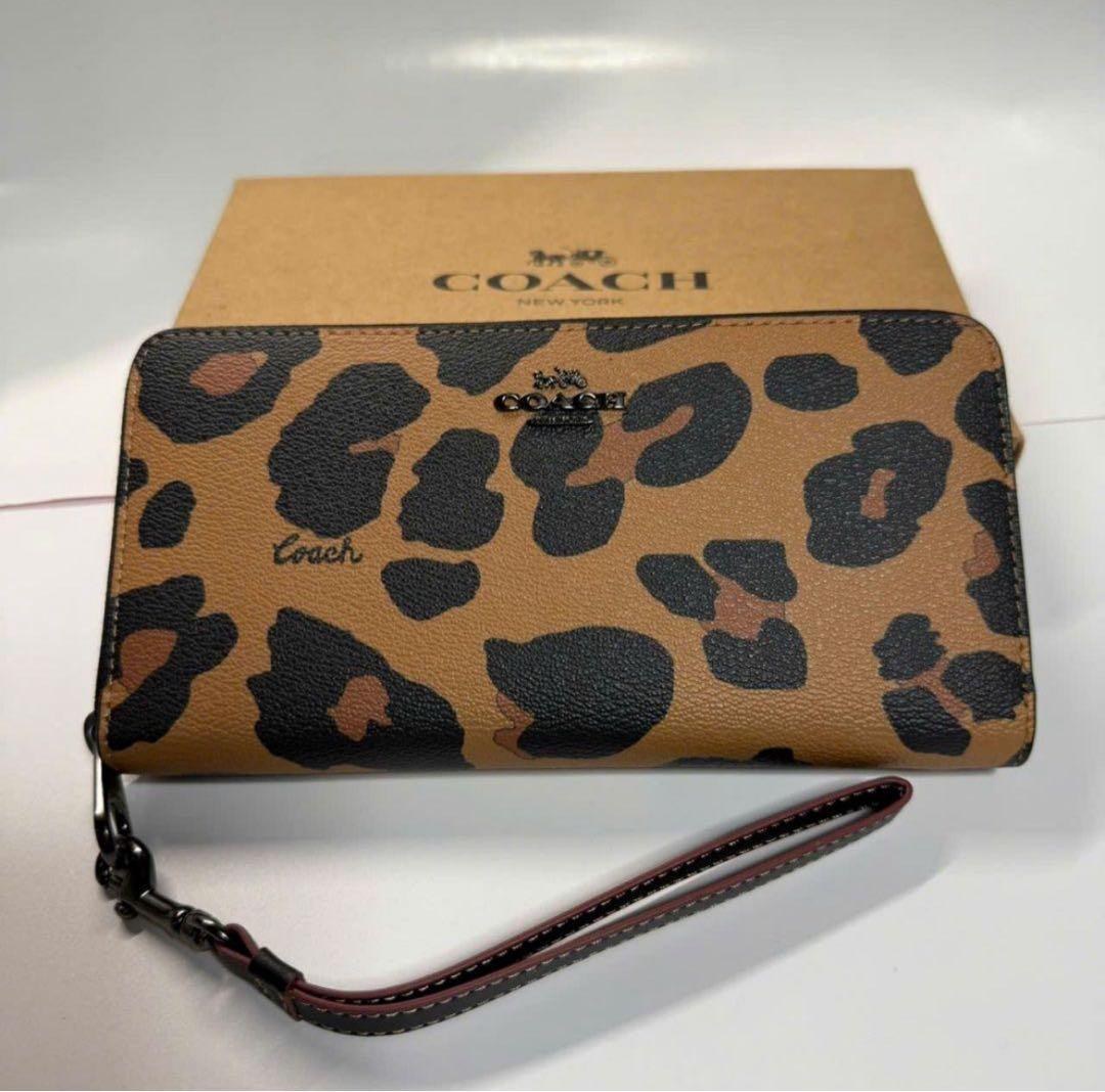 COACH コーチ 長財布 レオパード レザー CC865 - メルカリ