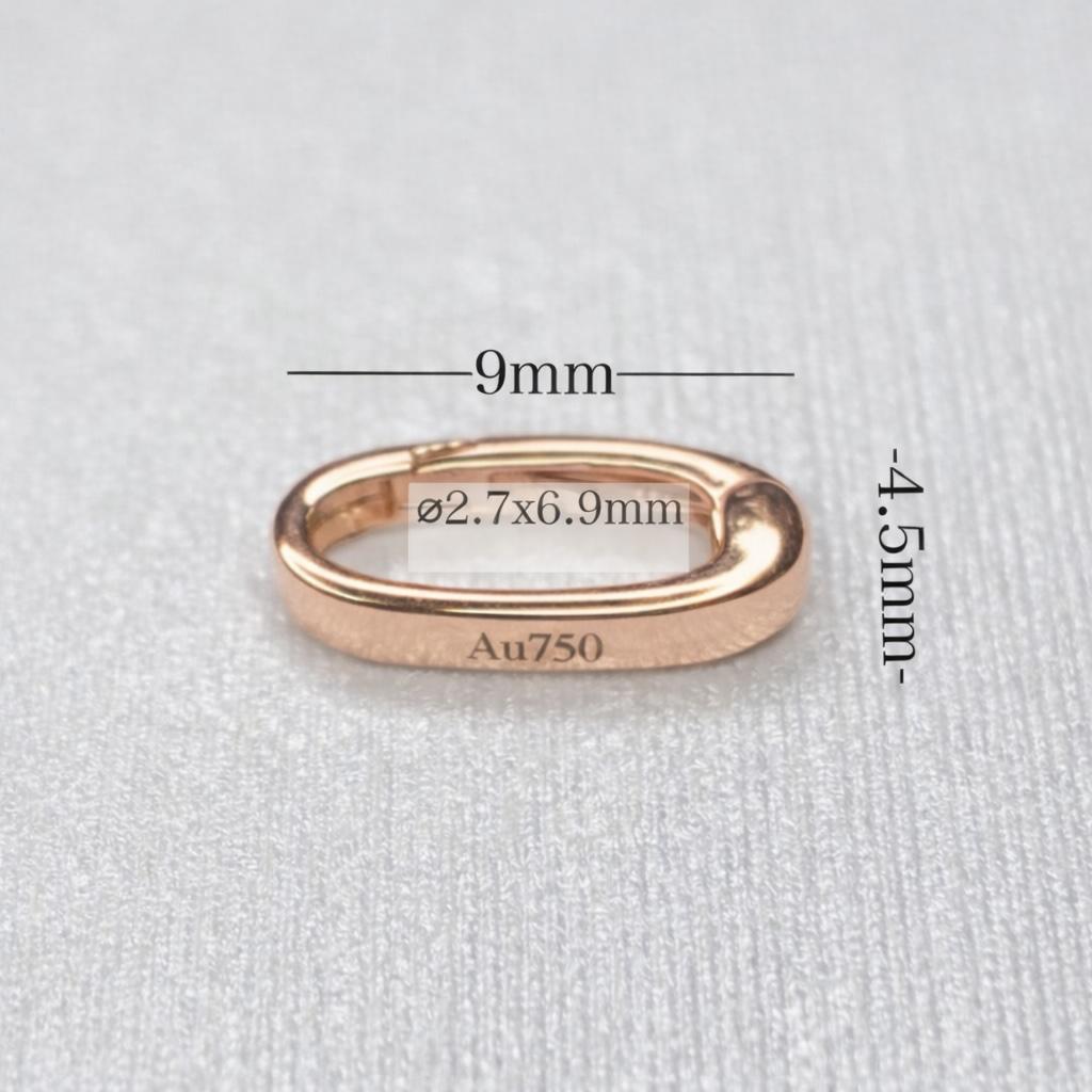 K18PG WG YG クラスプ オーバル 18k パーツ スナップ開口 コマ - メルカリ