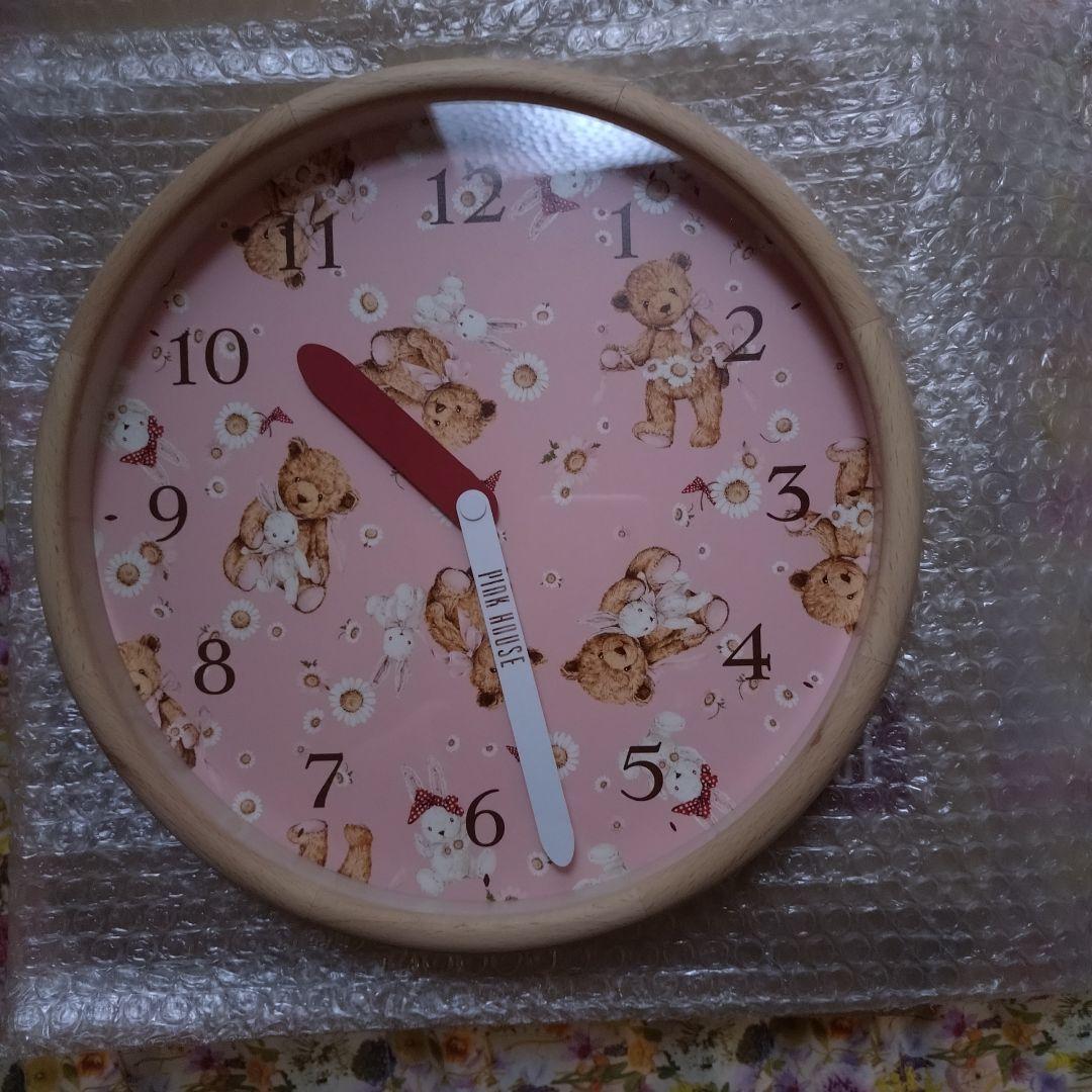 ピンクハウス　掛け時計　くま＆うさぎ柄　時計 PINK HOUSE（ピンクハウス） 時計 「LIFE STYLE」掛け時計 : ZOZOTOWN