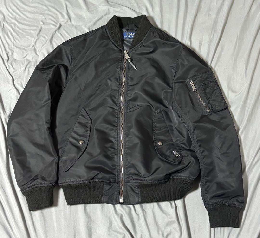 美品】POLO RALPH LAUREN MA-1 ブラック - メルカリ