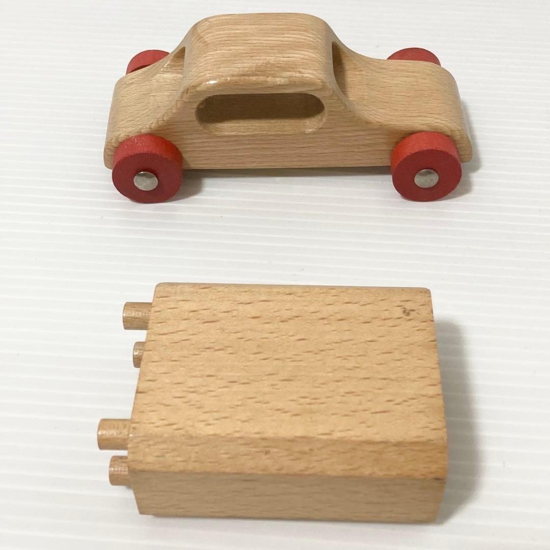 デュシマ社 木製 赤いカー 白木 デュシマ鉄橋 知育玩具 - メルカリ