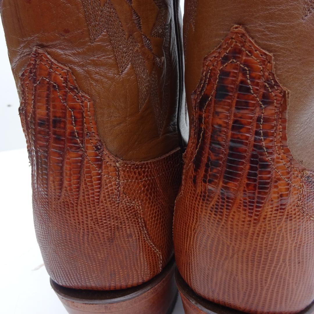 未使用ルケーシーLUCCHESE 2000リザードトカゲウエスタンブーツ9D