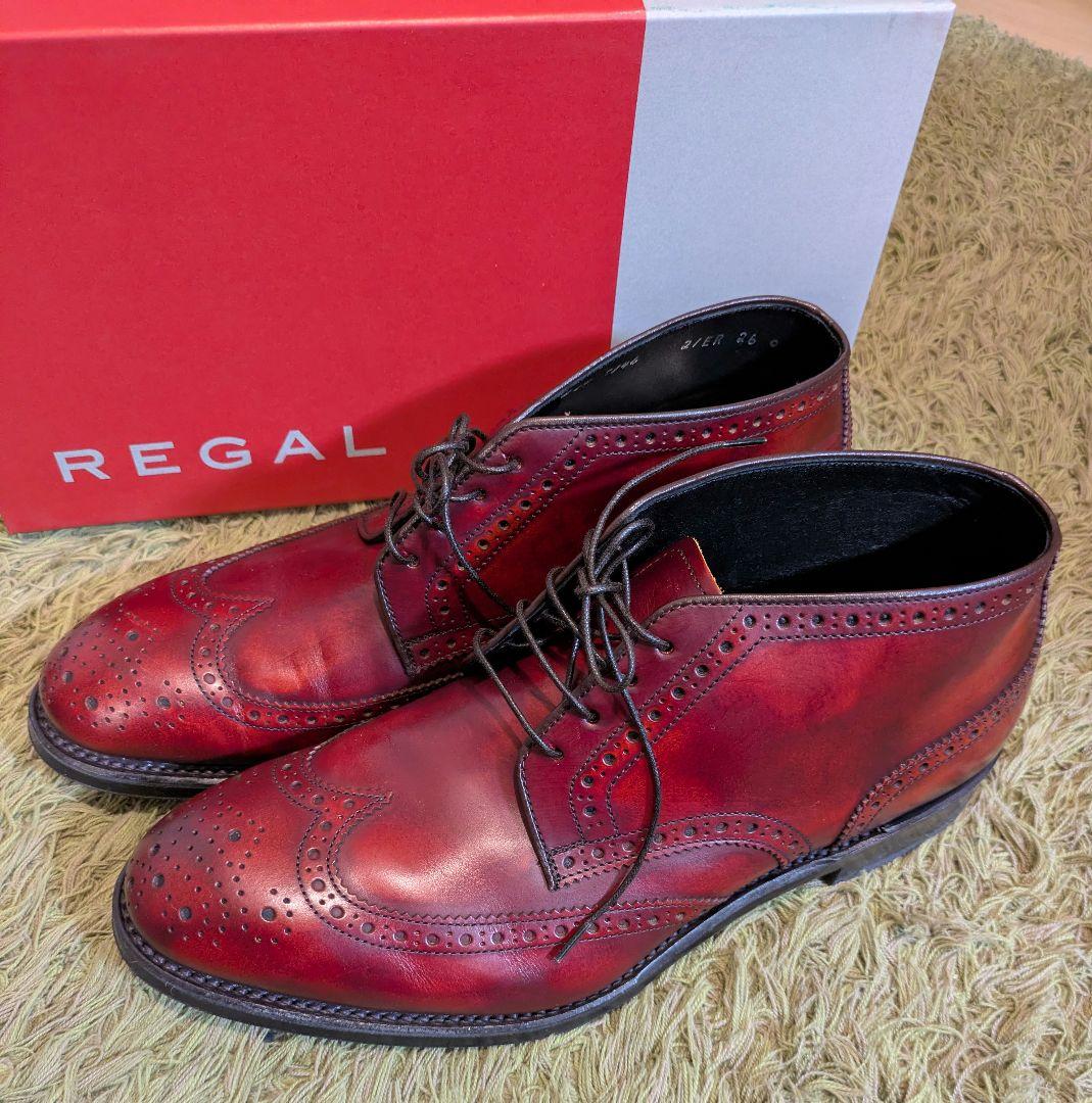 REGAL チャッカブーツ 21ER メダリオン ウイングチップ 革靴 26cm