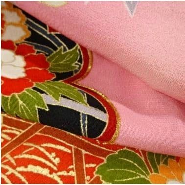 専用】正絹京友禅☆桃色に絶妙ニュアンスカラーなが素敵なお誂え7歳