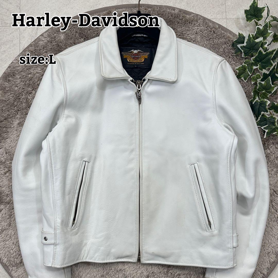 希少【ハーレーダビッドソン】シングルライダース 牛革 裏地