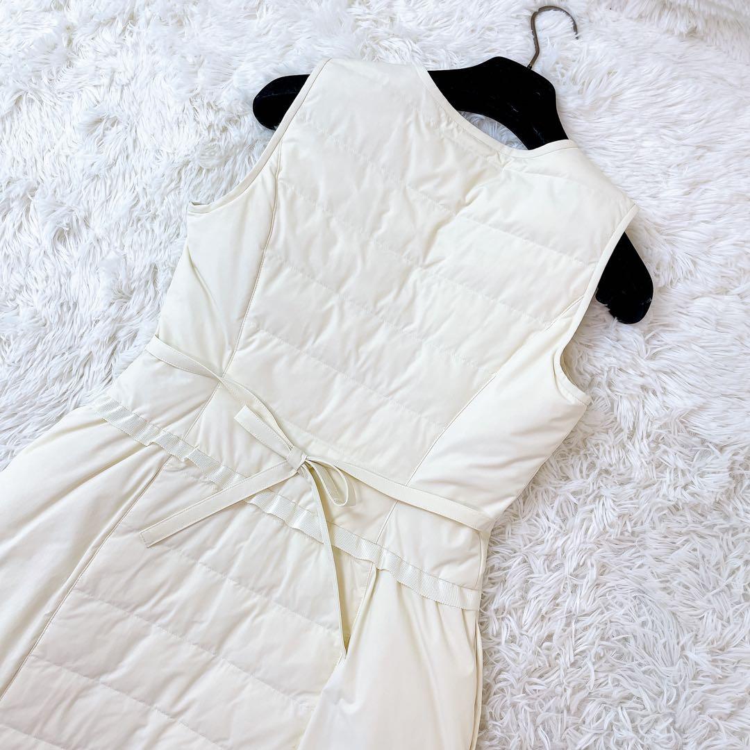 美品】 エムズグレイシー ロングダウンベスト ジレ 36 M アイボリー