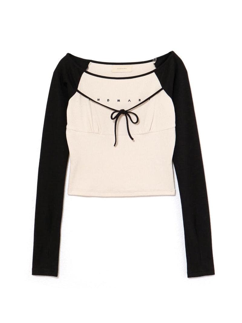 未使用andmary（アンドマリー） Alma ribbon tops ブラック - メルカリ
