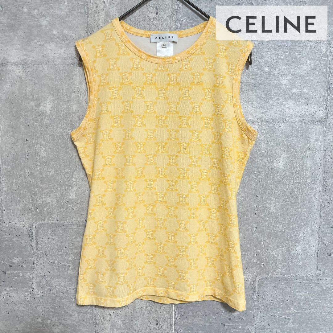 美品 CELINE ノースリーブ タンクトップ マカダム インナー総ロゴセリーヌ CELINE - セリーヌ タンクトップ 2022SS 16 ロゴ ノースリーブ