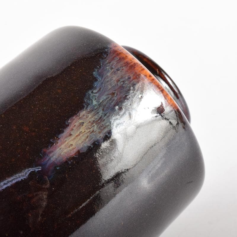 茶道具 高取焼 清水茂生造 文琳茶入 仕覆付 共箱 V 7006