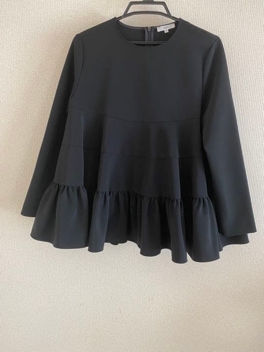yori ティアードギャザーブラウス ブラック
